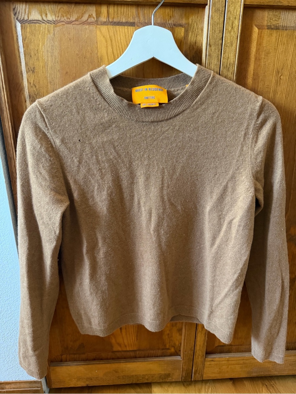 Guest in Residence Brown Shrunken Sweater - Size S - Has a small Hole!